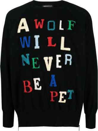 Undercover patch-lettering cotton sweatshirt - men - Cotton/Polyurethane/Cotton - 2 - Black