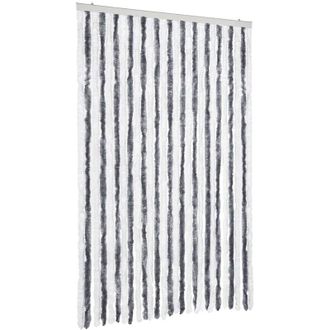 vidaXL Vidaxl - Cortina Mosquitera Chenilla Gris Y Blanco 118x220 Cm