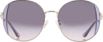 Coach Lilac Peach Gradient Round Ladies Sunglasses HC7176B 900536 54