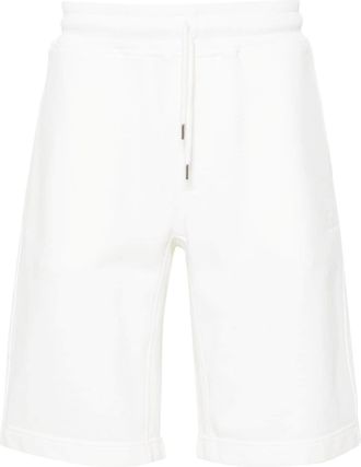 C.P. Company logo-embroidered cotton track shorts - men - Cotton - L - White