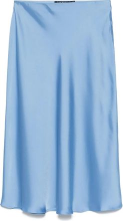 Ralph Lauren A-Line Midi Skirt In Smooth Polyester With Elegant Hem