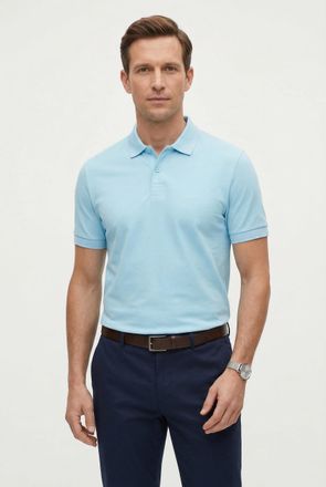 Boss Green by Hugo Boss Poloshirt BOSS GREEN Pio, Herren, Gr. XXL, blau (light, pastel blau455), Jersey, Obermaterial: 100% Baumwolle, unifarben, regular fit normal, hoch ges
