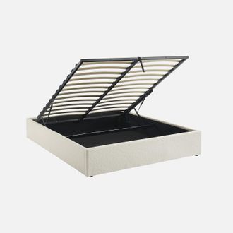 Sweeek Cama Con Somier Abatible, Acabado Borreguito