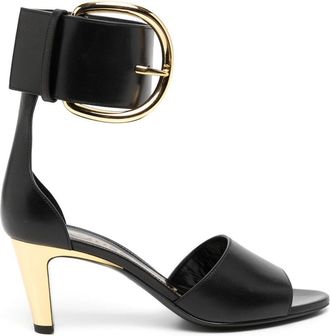 Tom Ford buckled-ankle 60mm sandals - women - Calf Leather/Calf Leather/Calf Leather - 35.5 - Black