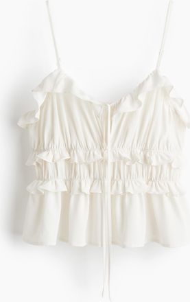 H&M Trägertop mit Volantbesatz - White