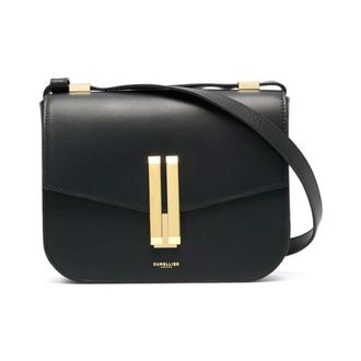 DeMellier Cross Body Bags, female, Black, Size: ONE SIZE Black Calf Leather Shoulder Bag