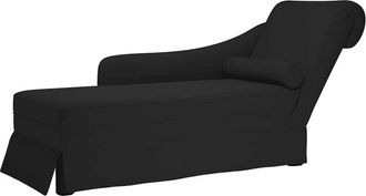 vidaXL Sdraio con Capezzale e Bracciolo Destro in Velluto Nero - Vidaxl