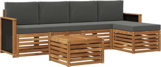 vidaXL Conjunto De Sof&aacute;s De Exterior 6 Uds. Natural Y Antracita Vidaxl