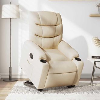 vidaXL Vidaxl - Sill&oacute;n Reclinable Elevable De Tela Color Crema