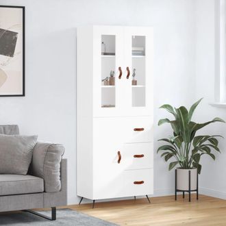 vidaXL Vidaxl - Aparador Alto Madera Contrachapada Blanco 69,5x34x180 Cm