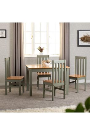 Seconique Ludlow 1+4 Dining Set in Green