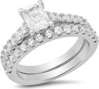 HMY Jewelry Set of 2 Simulated Diamond Rings in Silver at Nordstrom Rack, Size 7