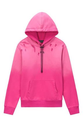 Rta Dion Distressed Hoodie in Vintage Fuchsia at Nordstrom, Size Xxx-Large