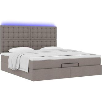 vidaXL Estructura De Cama Otomana Colch&oacute;n Tela Gris Pardo 160x200cm Vidaxl
