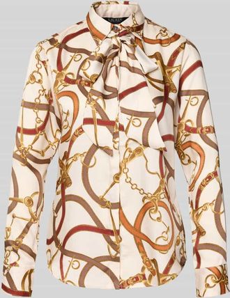 Lauren Ralph Lauren Regular Fit Hemdbluse mit verdeckter Knopfleiste in Ecru, Größe XL