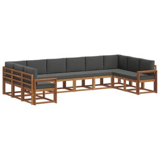 vidaXL Conjunto De Sof&aacute;s De Exterior 10 Pcs Natural Y Antracita Vidaxl
