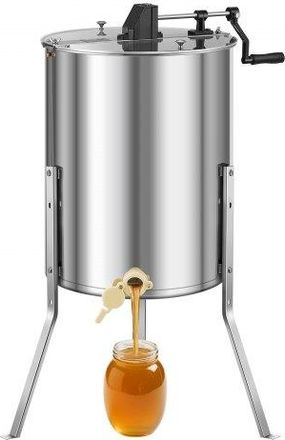 OEM Extractor De Miel Manual De Acero Inoxidable 470 Mm Centr&iacute;fuga Separador De Miel 4/8 Marcos Con Tapa Transparente Soporte Altura Ajustable 30-38 Cm Eq
