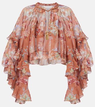 Zimmermann Blusa Awaken de algod&oacute;n y seda floral
