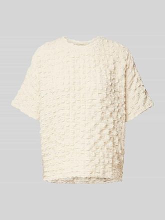 Jake*s T-Shirt mit Strukturmuster in Ecru, Gr&ouml;&szlig;e 38