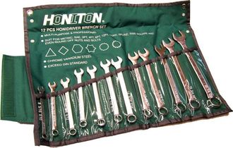 OEM Juego De Llaves Combinadas Plana-ojal Honiton, Modelo 12 Piezas, Tama&ntilde;os De 8 A 22mm, Ideal Para Trabajos De Alta Precisi&oacute;n, Durabilidad Superior, Dis