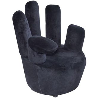 vidaXL Poltrona a Forma di Mano Nera in Velluto - Vidaxl