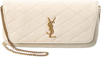 Saint Laurent Gaby Chain Quilted Leather Phone Holder