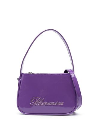 Blumarine patent-finish rhinestone tote bag - Purple