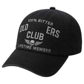 Generic Old F*ckers Club Baseball Cap, Old Club Hat, 100% Bitter Life time Member, Adjustable Distressed Black Funny Hat for Seniors Men Women