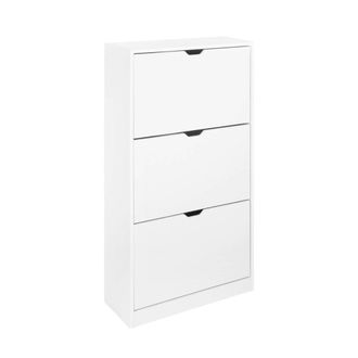 Sweeek Zapatero de madera con 3 cajones estilo decorativo, blanco