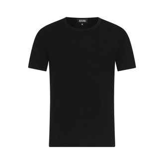 Ermenegildo Zegna T-Shirts, male, Black, L, Ribbed Crewneck T-Shirt