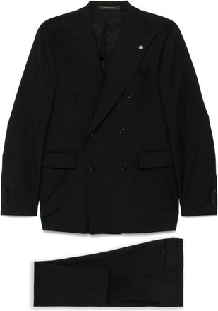 Tagliatore Vesuvio Double-Breasted Suit - Heren - Business pakken - Zwart - 3XL - Katoen - Kostuums