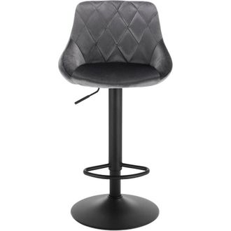 Woltu Woltu - 1x Breakfast bar stools Bar chairs Kitchen bar stools with Velvet Swivel Gas Dark Grey