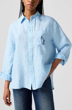 Polo Ralph Lauren Polo Shirt Ralph Lauren - Womens Pure linen logo shirt