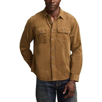 Lucky Brand Cotton Corduroy Button-Up Utility Shirt in Kangaroo at Nordstrom, Size Large