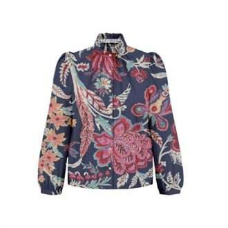 Alix of Bohemia Womens Annabelle Enchanted Floral Shirt In Dark Blue