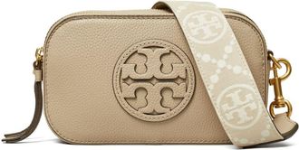 Tory Burch mini Miller leather crossbody bag - women - Calf Leather/Suede/Leather - One Size - Neutrals