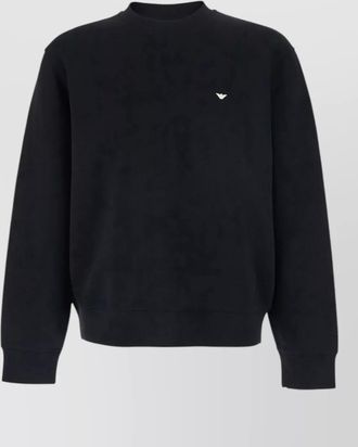 Emporio Armani cotton logo-embroidered crewneck sweatshirt