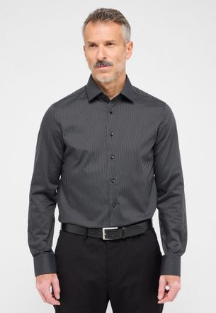 Eterna Langarmhemd ETERNA SLIM FIT, Herren, Gr. 44, Normalgr&ouml;ssen, anthrazit, Twill, 100% Baumwolle, schmal, Manschette, Hemden Langarmhemd, NON IRON (b&uuml;gelf