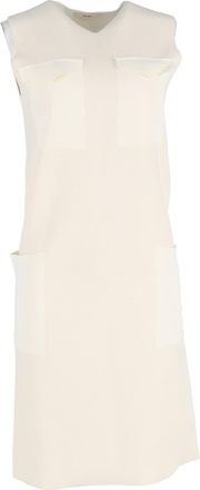 Celine Celine mouwloze midi-jurk met vier zakken in cr&egrave;mekleurige viscose