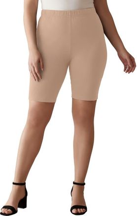 Jessica London Everyday Stretch Cotton Bike Short in Nude at Nordstrom, Size 36