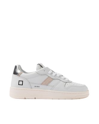 D.A.T.E. White and Silver Court 2.0 Basic Sneakers