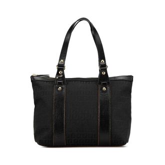 Fendi Pre-owned Tote Bags, female, Black, Size: ONE SIZE Pre-owned Zucchino Canvas Handbag
