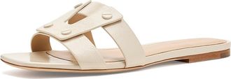 Veronica Beard Via Slide Womens Wedge Shoes Ecru : 9.5 M, Leather