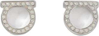 Ferragamo Gancini Kristallen Oorbellen - Dames - Oorbellen - Grijs - ONE Size - Accessoires