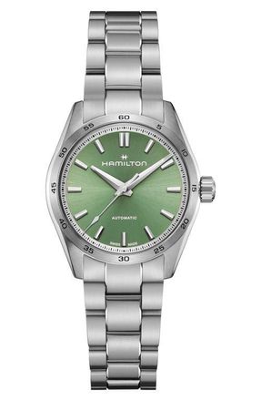 Hamilton Jazzmaster Performer Automatic Bracelet Watch, 34mm in Green at Nordstrom
