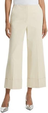 Theory Patton Wide Cuff Stretch Cotton Crop Pants in Sand at Nordstrom Rack, Size 12