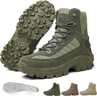 Generic Dallader Boots - Mens Orthopedic Support Anti-Puncture Work Boots, Zipper Comfortable Motorcycle Combat Boot, Waterproof - Anti-Sprain Hiking Boots, f