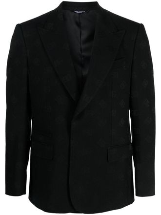Dolce & Gabbana Blazer con effetto jacquard DG - Nero