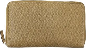 Gucci Beige Leather Long Wallet (Bi-Fold) (Pre-Owned)