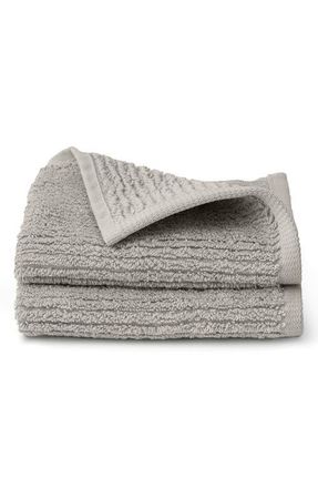 Boll & Branch Set of 2 Ribbed Organic Cotton Washcloths in Pewter at Nordstrom